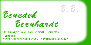 benedek bernhardt business card